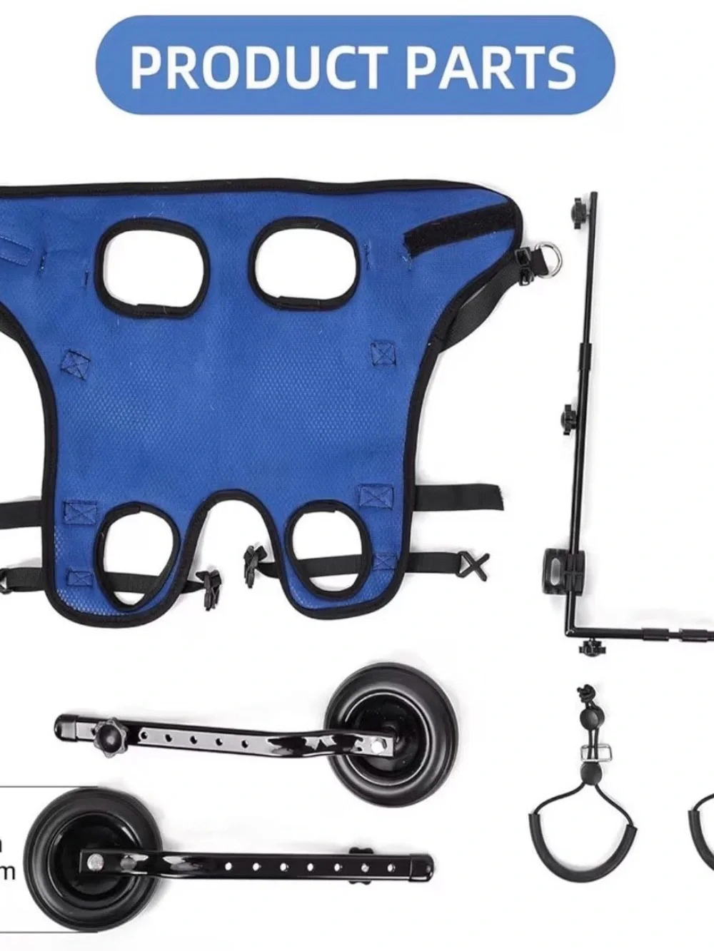 Adjustable Dog Wheelchair Mobility Aid for Disabled Pets - Blue - Small/Medium